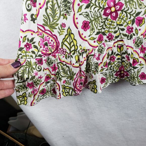 Torrid Women's 1X Keyhole Challis Skater Dress Pink Green Micto Floral New - Picture 6 of 11